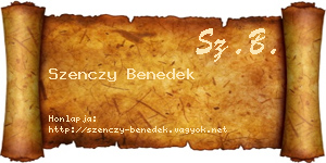 Szenczy Benedek névjegykártya