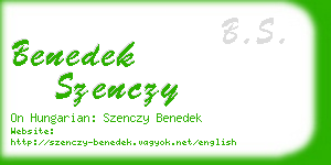 benedek szenczy business card